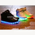 Youth USB charging high cut led shoes led flash casual shoes